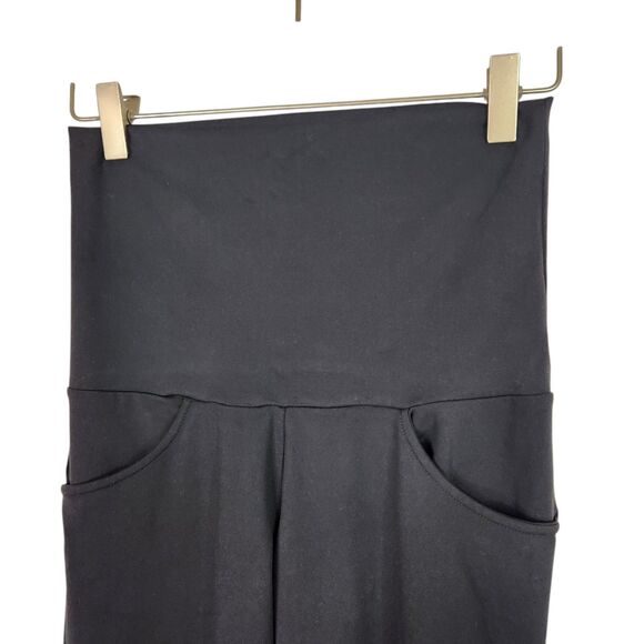 SWEAT & MILK Leggings Womens Medium Black High Waisted Flare Postpartum Pockets - Picture 6 of 10